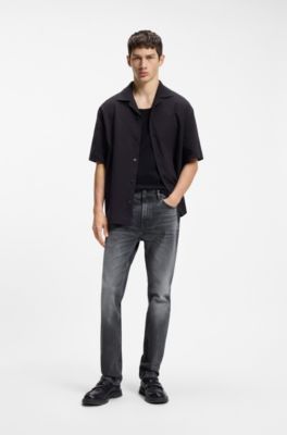 Slim-fit jeans in gray comfort-stretch denim, Grey