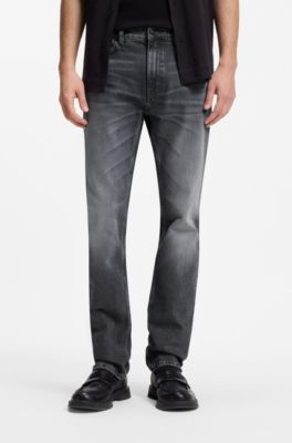 Slim-fit jeans in gray comfort-stretch denim, Grey