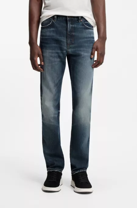 Blue slim-fit jeans in comfort-stretch denim