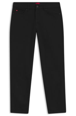 Black tapered-fit jeans in thermo-regulating denim, Black