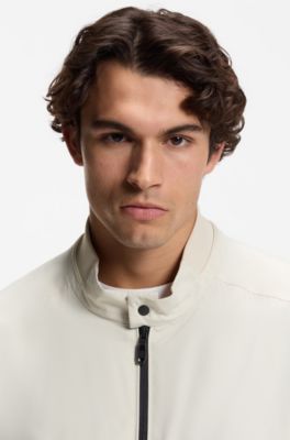 Double-piping blouson jacket with water-repellent finish, Light Beige