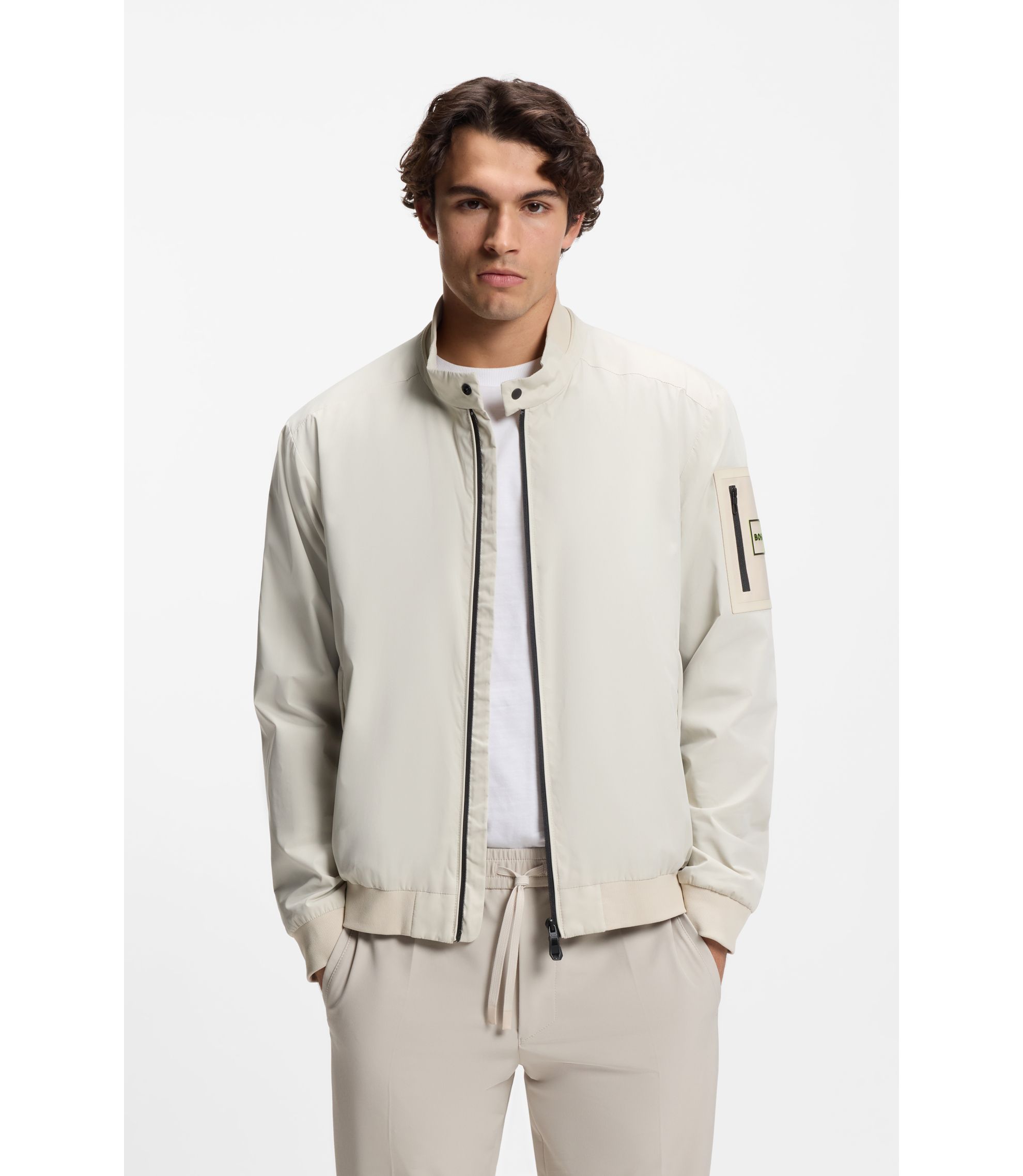 BOSS - Double-piping blouson jacket with water-repellent finish