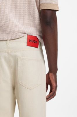 Relaxed-tapered-fit jeans in ecru denim, White