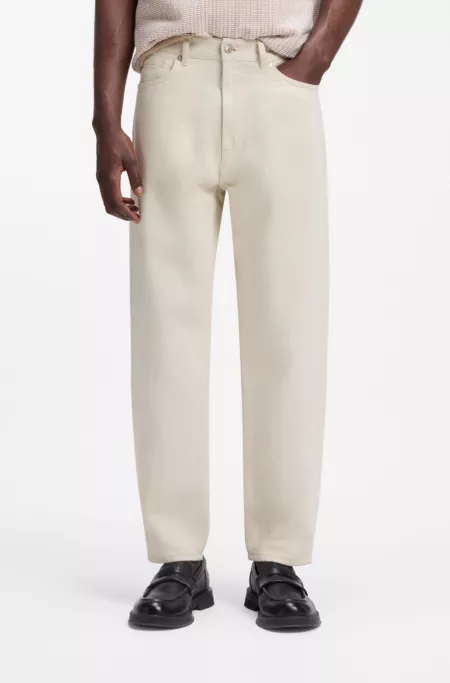 Tapered-fit jeans in ecru denim