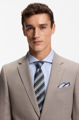 Corbata de seda con estampado en jacquard, Azul oscuro