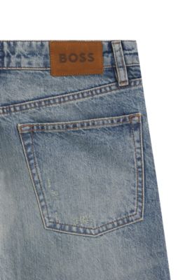 Vaqueros azules de denim japon&eacute;s lavado a la piedra, Turquesa