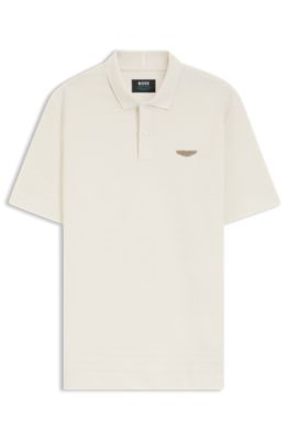 BOSS x ASTON MARTIN polo shirt in cotton jacquard, White