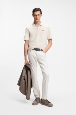 Polo BOSS x ASTON MARTIN en jacquard de algod&oacute;n, Blanco