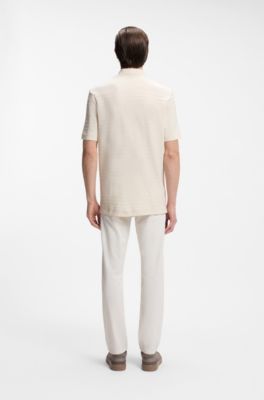 BOSS x ASTON MARTIN polo shirt in cotton jacquard, White