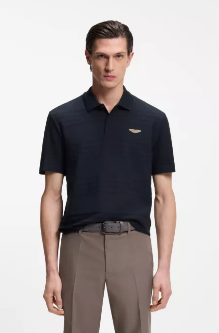 BOSS x ASTON MARTIN polo shirt in cotton jacquard