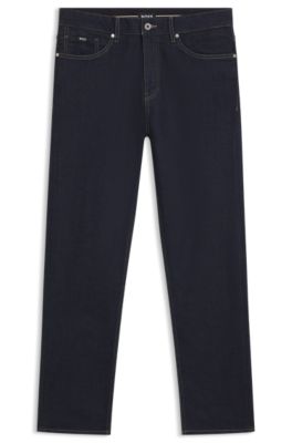 Vaqueros straight fit en tejido vaquero el&aacute;stico color a&ntilde;il, Azul oscuro