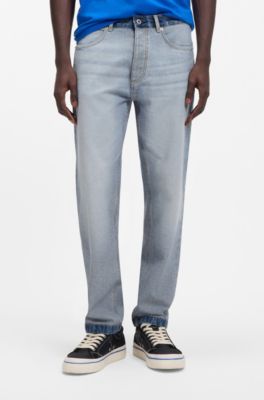 Regular-fit jeans in inside-out denim, Light Blue