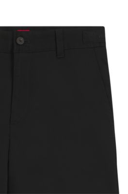 Short Slim Fit en twill de coton stretch, Noir