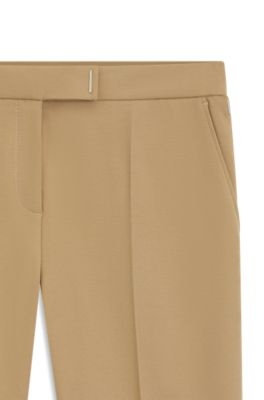 Pantalones slim fit en punto el&aacute;stico, Beige claro