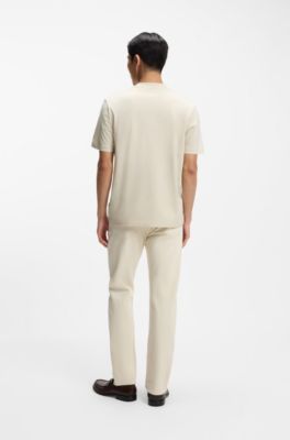 Camiseta de punto de algod&oacute;n con ilustraci&oacute;n a rayas, Blanco