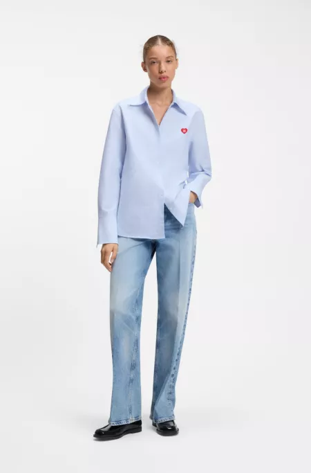 Striped relaxed-fit blouse in Oxford cotton