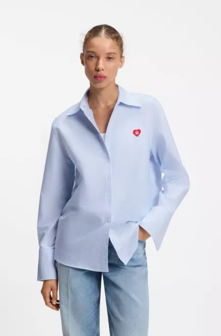 Striped relaxed-fit blouse in Oxford cotton