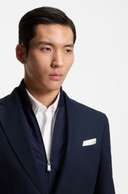 Pocket square in silk twill, White