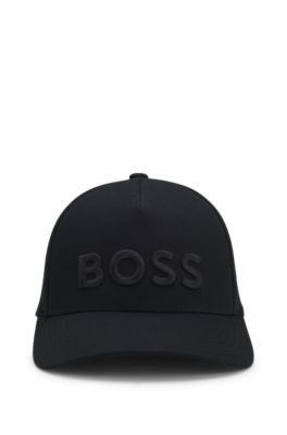 Gorra de sarga de algod&oacute;n con logo bordado, Negro