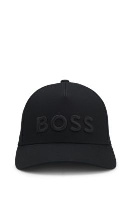 Gorra de sarga de algod&oacute;n con logo bordado, Negro