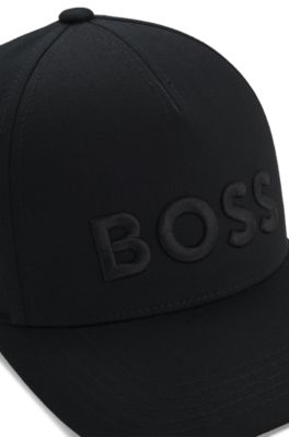 Gorra de sarga de algod&oacute;n con logo bordado, Negro