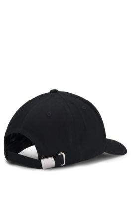Gorra de sarga de algod&oacute;n con logo bordado, Negro