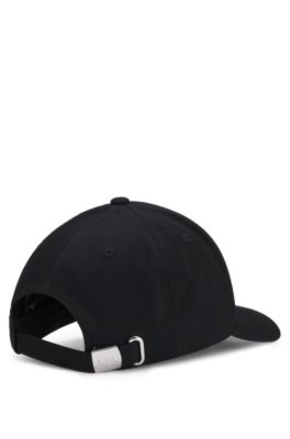 Gorra de sarga de algod&oacute;n con logo bordado, Negro