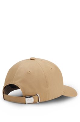 Embroidered-logo cap in cotton twill, Beige