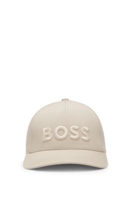 Embroidered-logo cap in cotton twill, Light Beige
