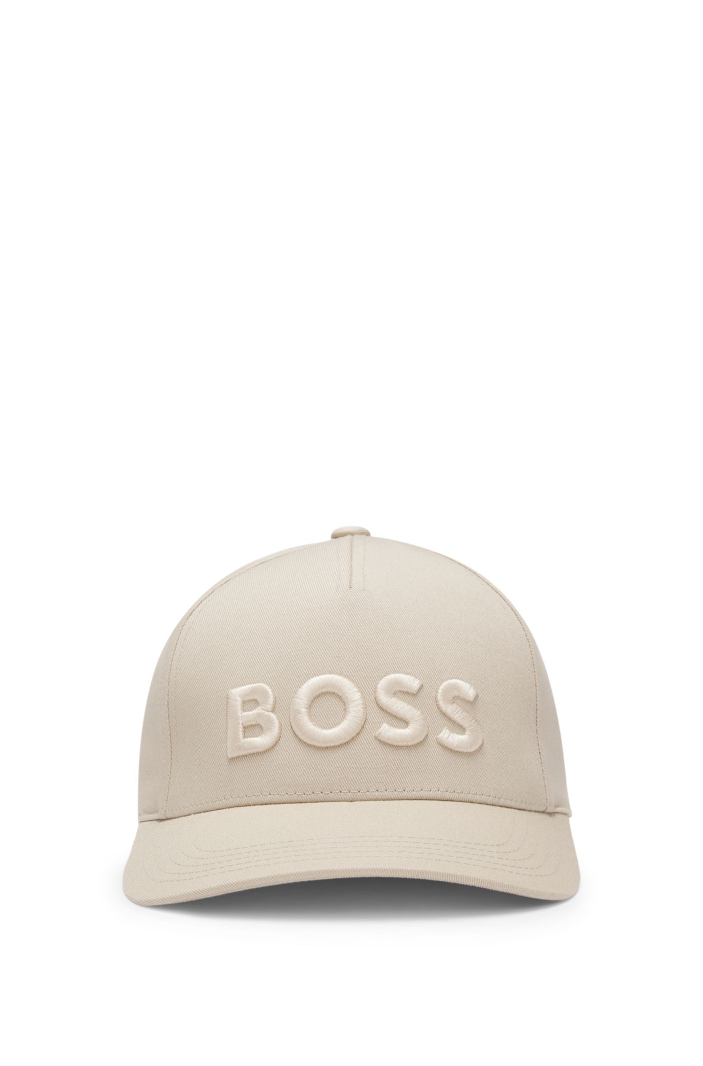BOSS - Embroidered-logo cap in cotton twill - Light Beige