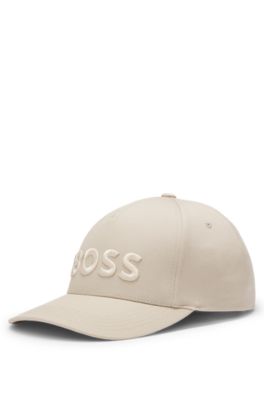 Embroidered-logo cap in cotton twill, Light Beige