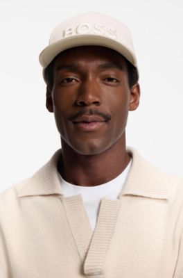 Gorra de sarga de algod&oacute;n con logo bordado, Beige claro