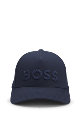 Gorra de sarga de algod&oacute;n con logo bordado, Azul oscuro