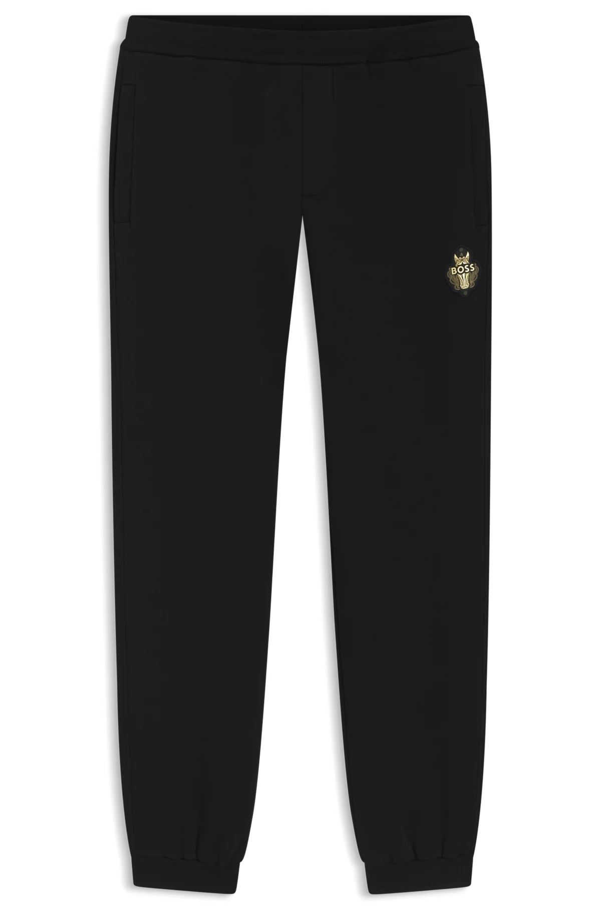 Year of the Horse Logo-artwork tracksuit bottoms in cotton terry, Black