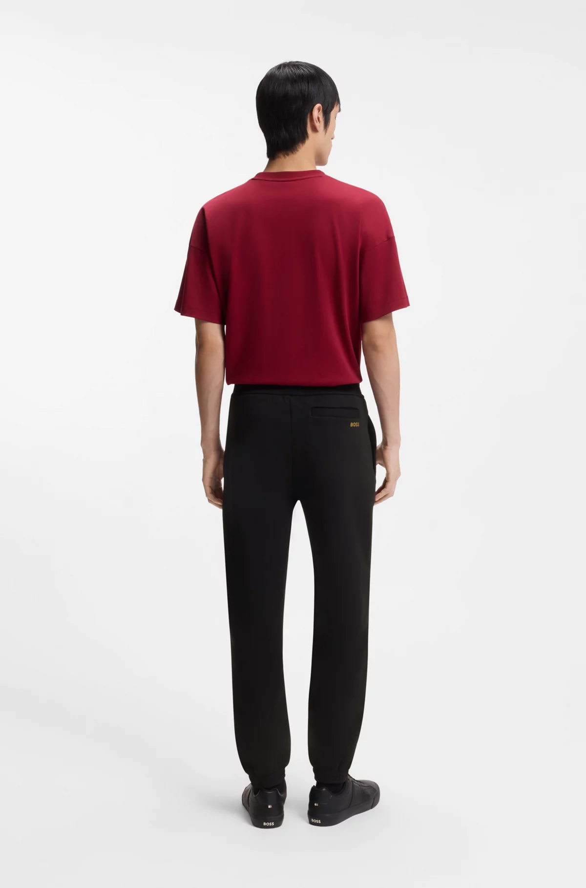 Year of the Horse Logo-artwork tracksuit bottoms in cotton terry, Black