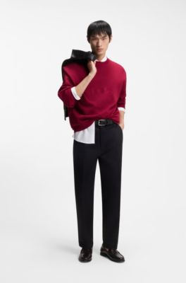 Sudadera oversize fit en felpa de algod&oacute;n con logo de dise&ntilde;o, Rojo