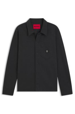 Camisa oversize fit de algod&oacute;n, Gris