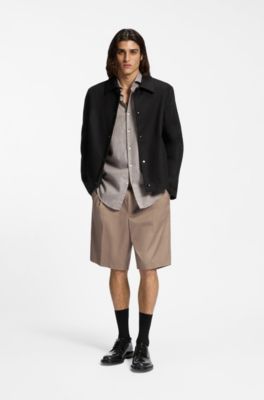 Coach jacket in double-faced cotton, Black