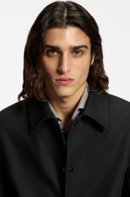 Chaqueta deportiva de algod&oacute;n de doble cara, Negro