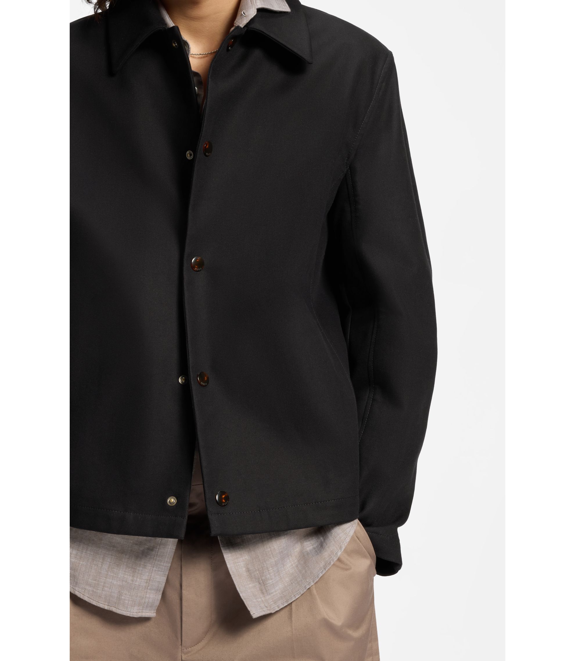HUGO - Coach jacket in double-faced cotton - Black