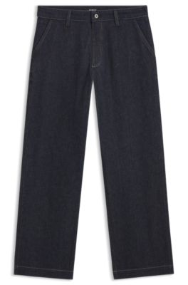 Indigo regular-fit jeans in stretch denim, Dark Blue