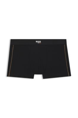 Seam-stitching trunks in stretch cotton, Black