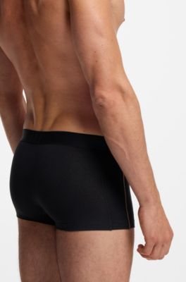 Seam-stitching trunks in stretch cotton, Black