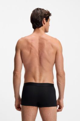 Seam-stitching trunks in stretch cotton, Black