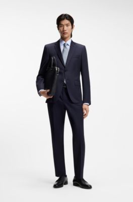 Regular-fit shirt in Italian monogrammed cotton, Light Blue