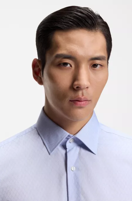 Wrinkle-resistant regular-fit shirt in cotton