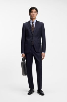 Camisa slim fit de cambray de algod&oacute;n italiano, Luz p&uacute;rpura