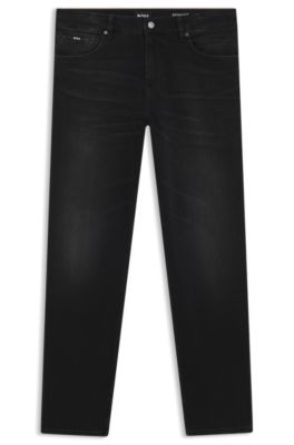 Maine regular-fit jeans in soft-touch denim, Black