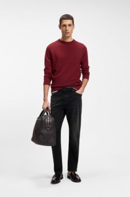 Maine regular-fit jeans in soft-touch denim, Black