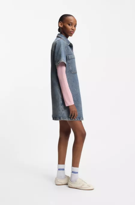 A-line dress in comfort-stretch denim